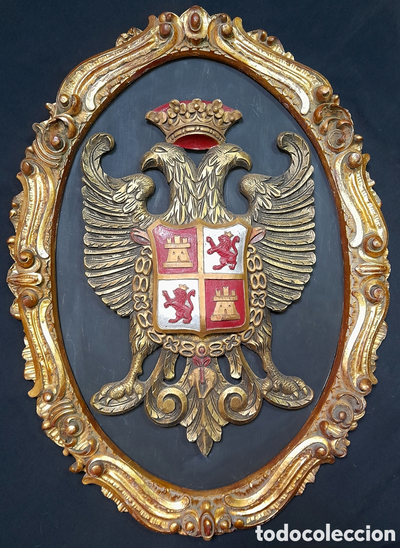 Arte: Escudo Toledo Tallado y Enmarcado 1969