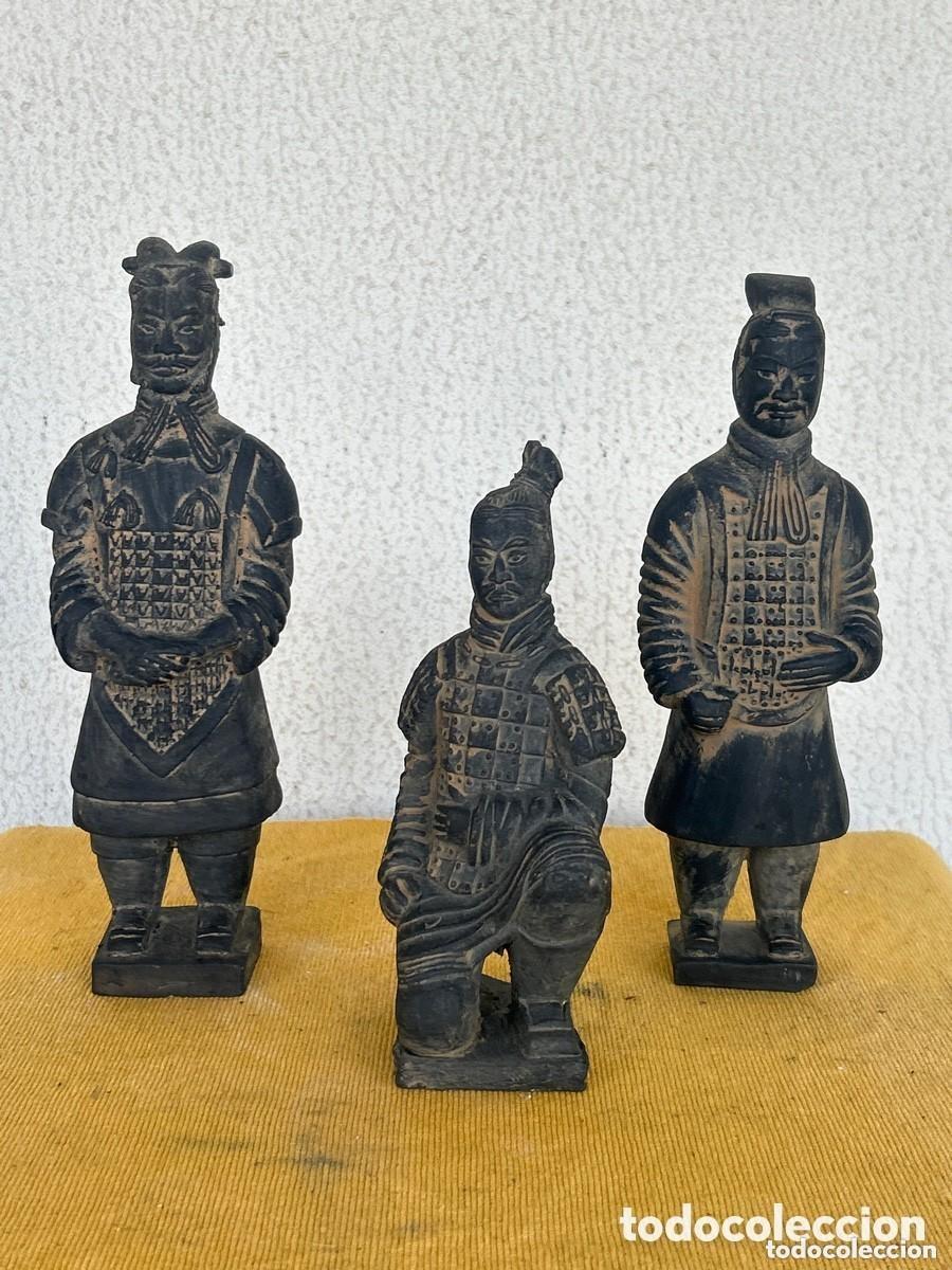 Arte: PRECIOSAS ESCULTURAS CHINAS DE TERRACOTA GUERREROS SIAM - 23cm