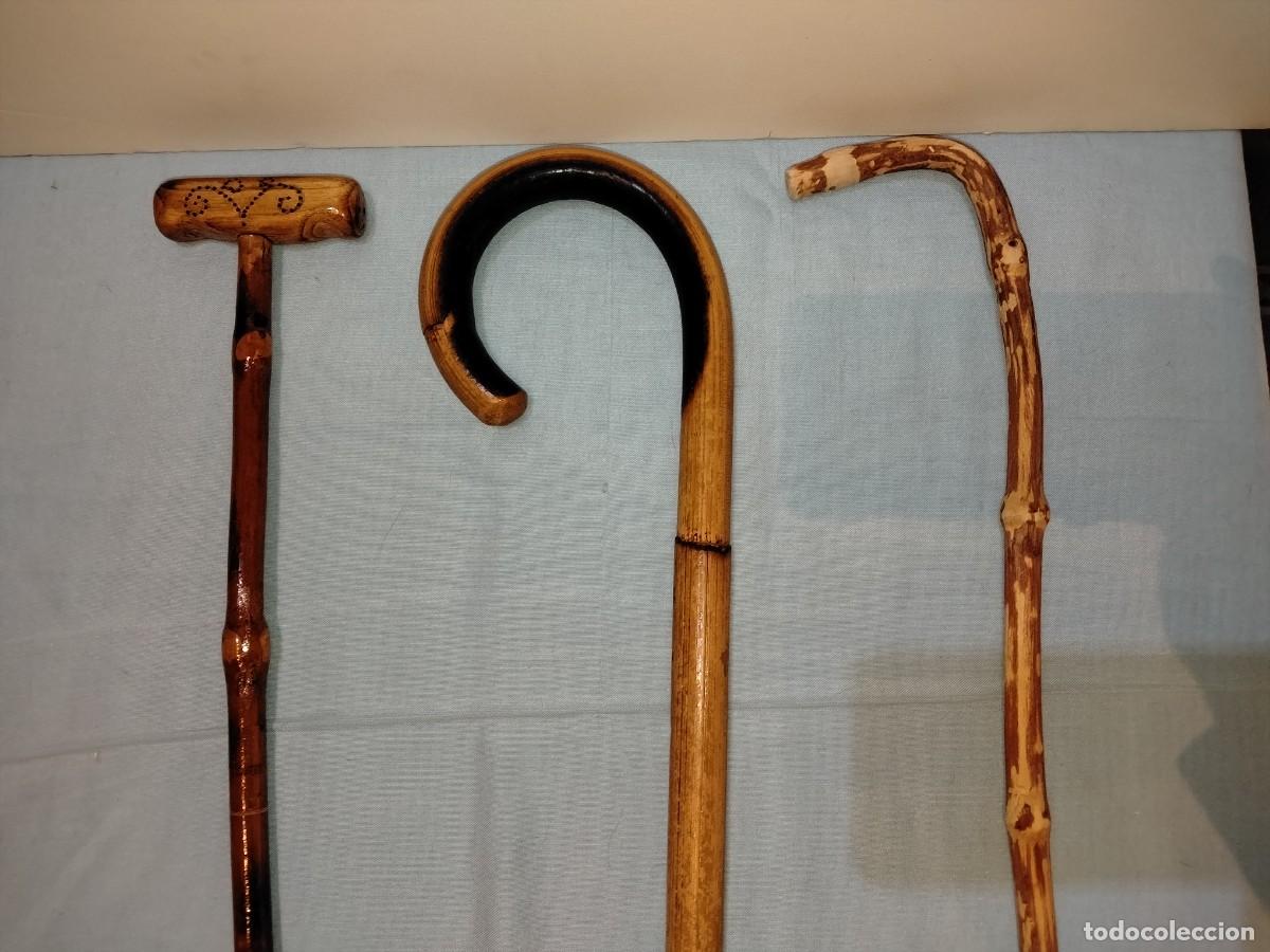 Art: ANTIGUOS GARROTES BASTON DE COLECCIONISMO - EN MADERA TALLADA DISE&Ntilde;OS EXCLUSIVOS - 3 UND