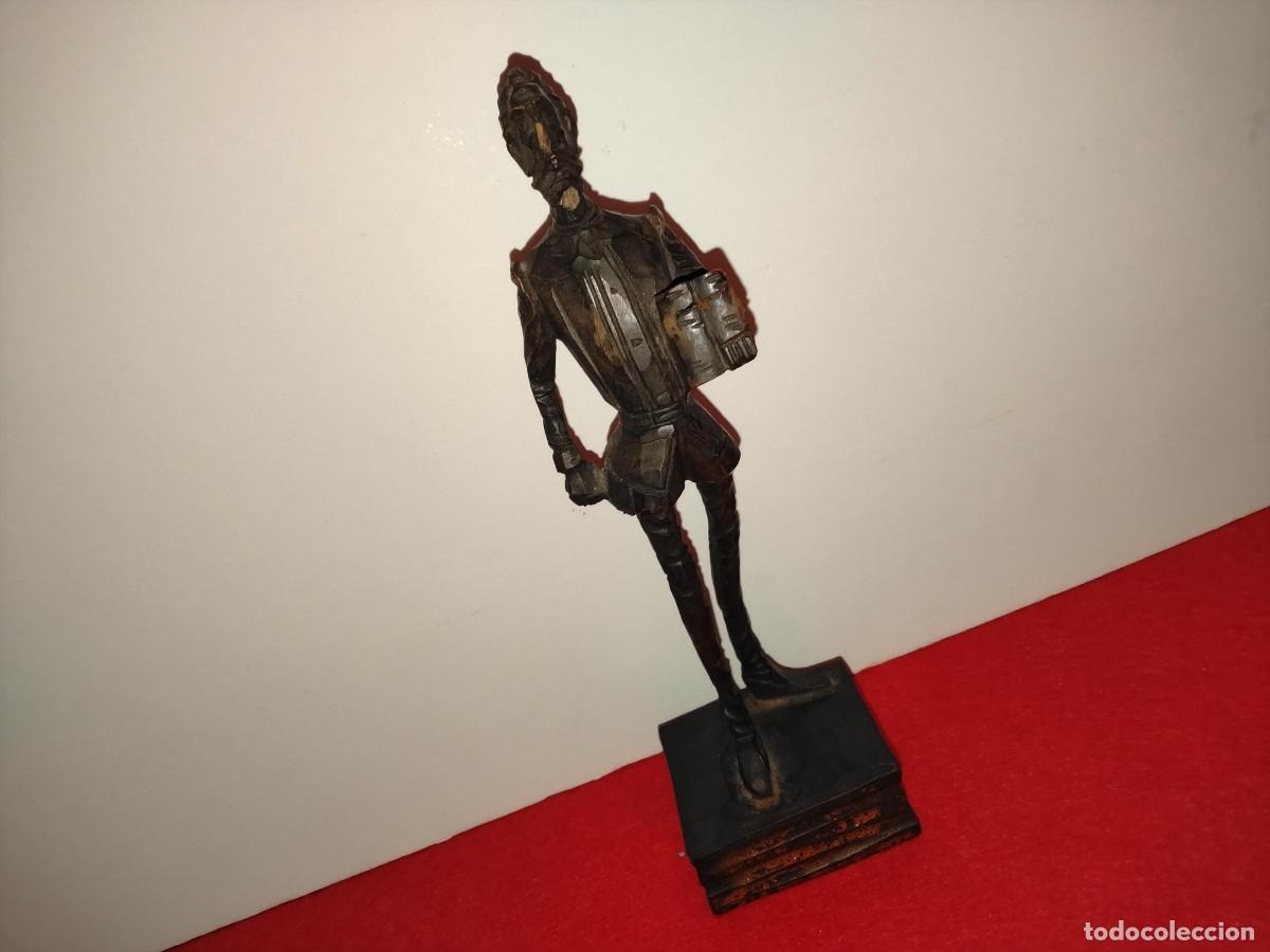 Kunst: ESTATUA DON QUIJOTE DE LA MANCHA ESCULTURA DEL SIGLO XIX TALLADA EN MADERA - 21 x 6 x 5,5 cm