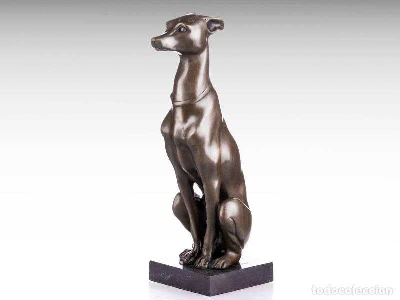 Arte: Escultura de bronze - Galgo (Whippet - borzoi) (1191)