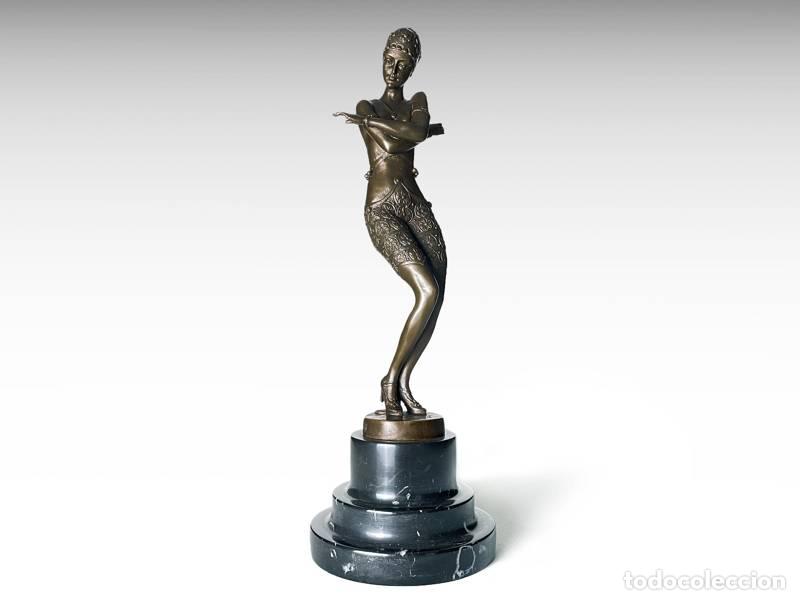 Arte: Escultura de bronze - Dan&ccedil;arina t&iacute;mida - Art Deco (2073)