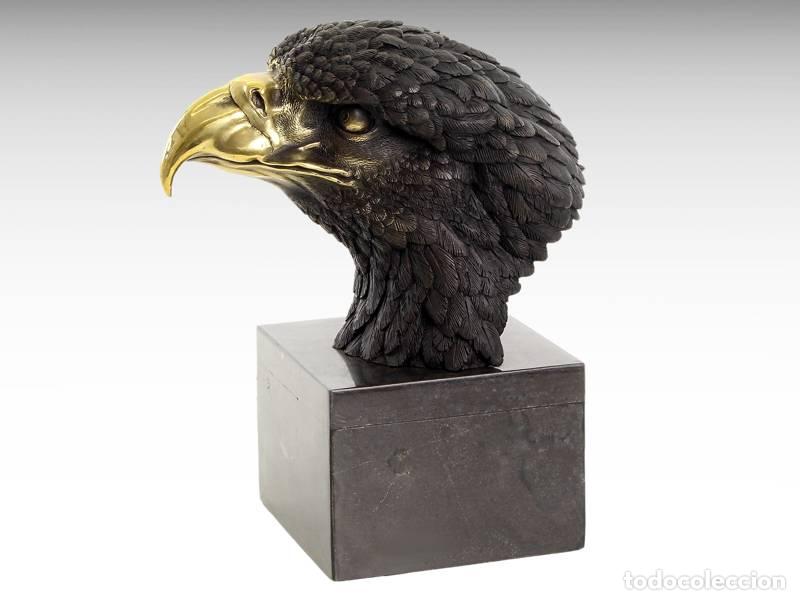 Arte: Escultura de bronze - Cabe&ccedil;a de &aacute;guia (1190)