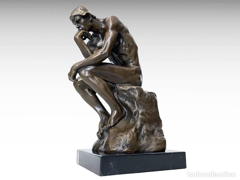 Arte: Escultura de bronze - Pensador (design de A. Rodin) (1213)