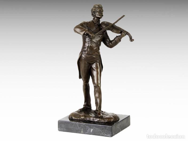 Arte: Escultura de bronze - Violinista (1109)