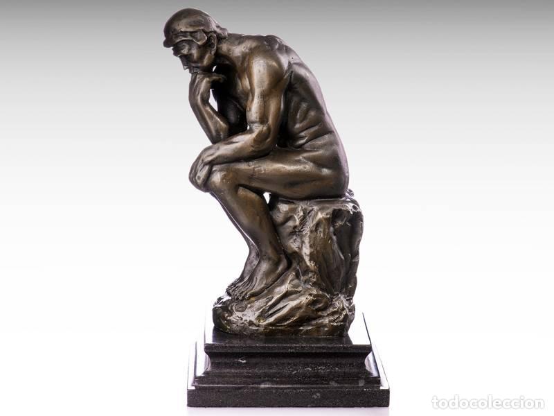 Arte: Escultura de bronze - O pensador (projetada por A. Rodin) (1182)