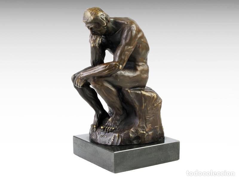Arte: Escultura de bronze - Pensador (design de A. Rodin) (1217)