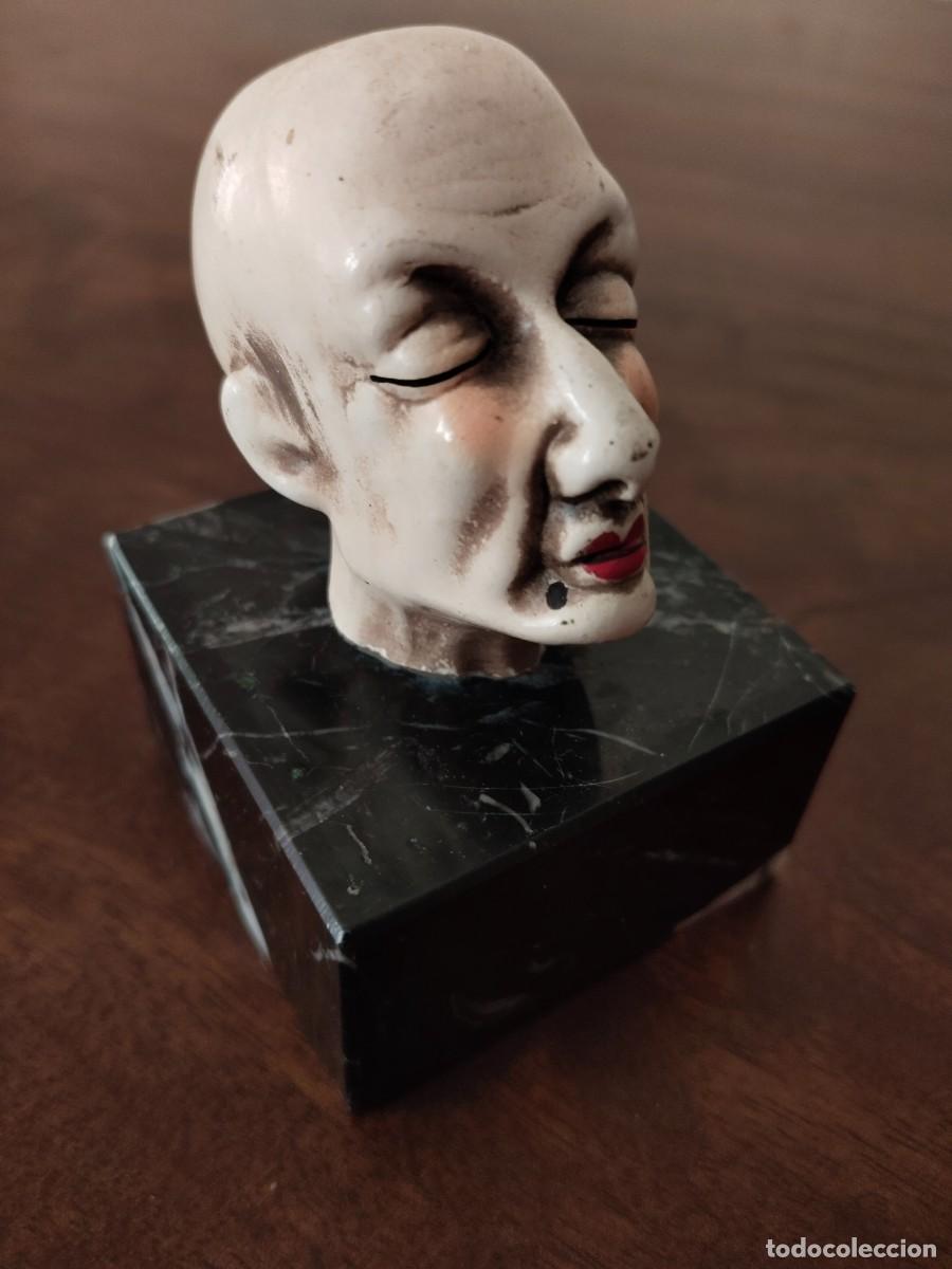 Arte: Cabeza escultura. Expresiva. Oriental?Ver fotos.