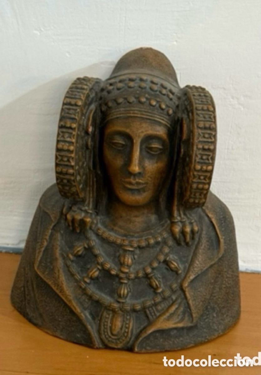 Arte: Antiguo busto de cer&aacute;mica dama de Elche &bull; ver las medidas en fotos.