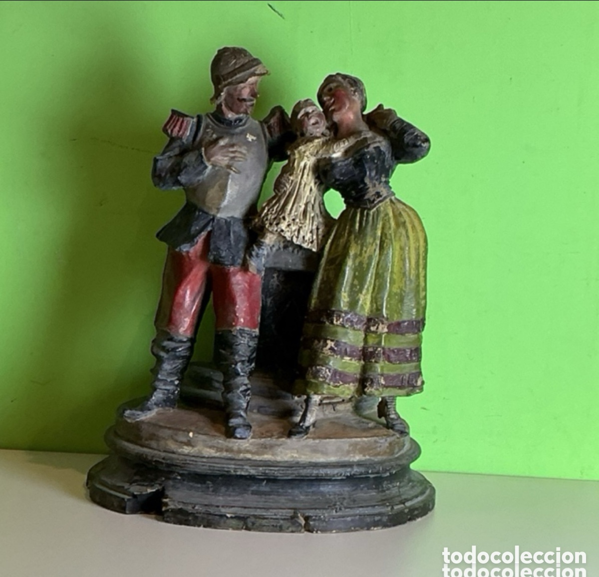 Kunst: JOSEP CAMPENY SANTAMARIA (1858- 1922). Preciosa escultura de terracota pintada y firmada SXIX.