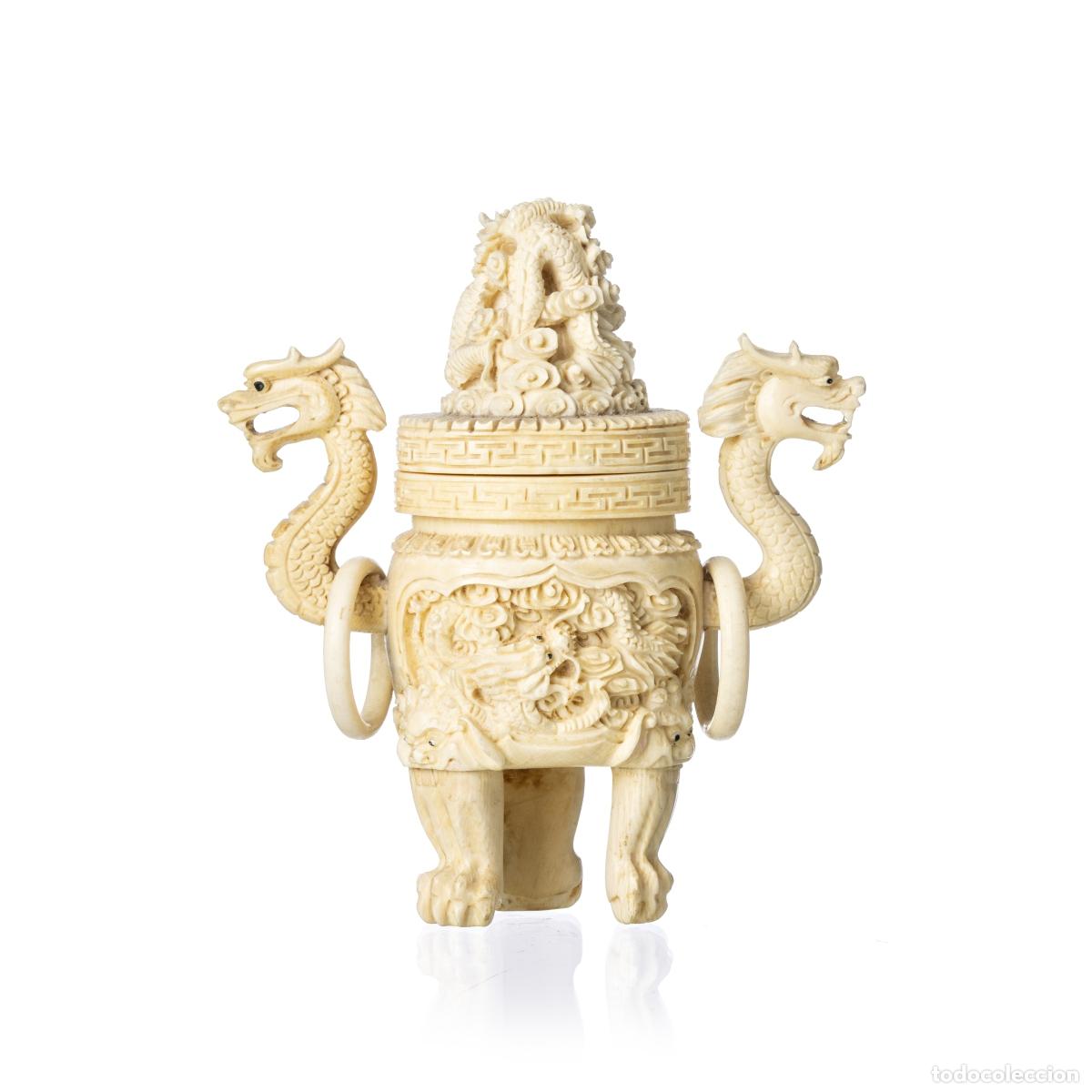 Arte: Peque&ntilde;o quemador de incienso de marfil