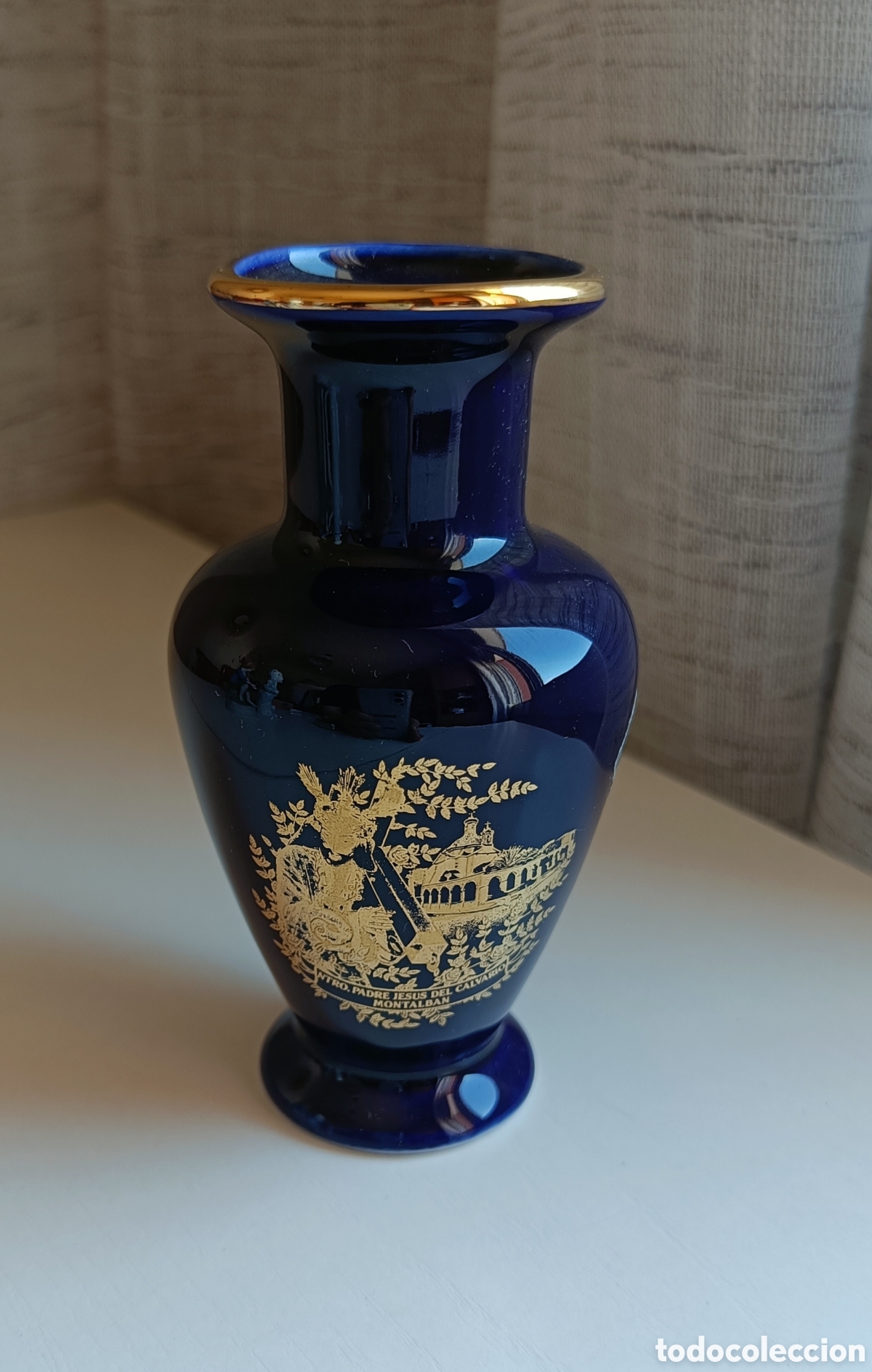 Arte: Jarr&oacute;n peque&ntilde;o porcelana azul cobalto