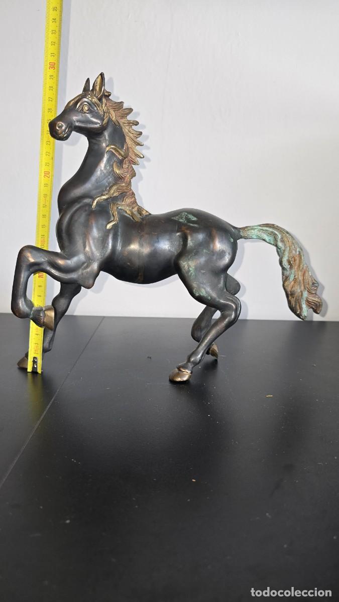 Arte: Antiguo Caballo de bronce. - Foto 2