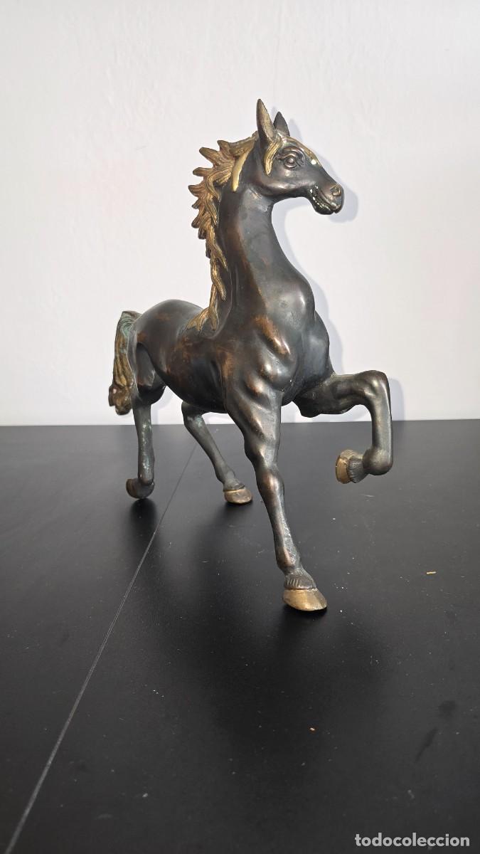 Arte: Antiguo Caballo de bronce. - Foto 3