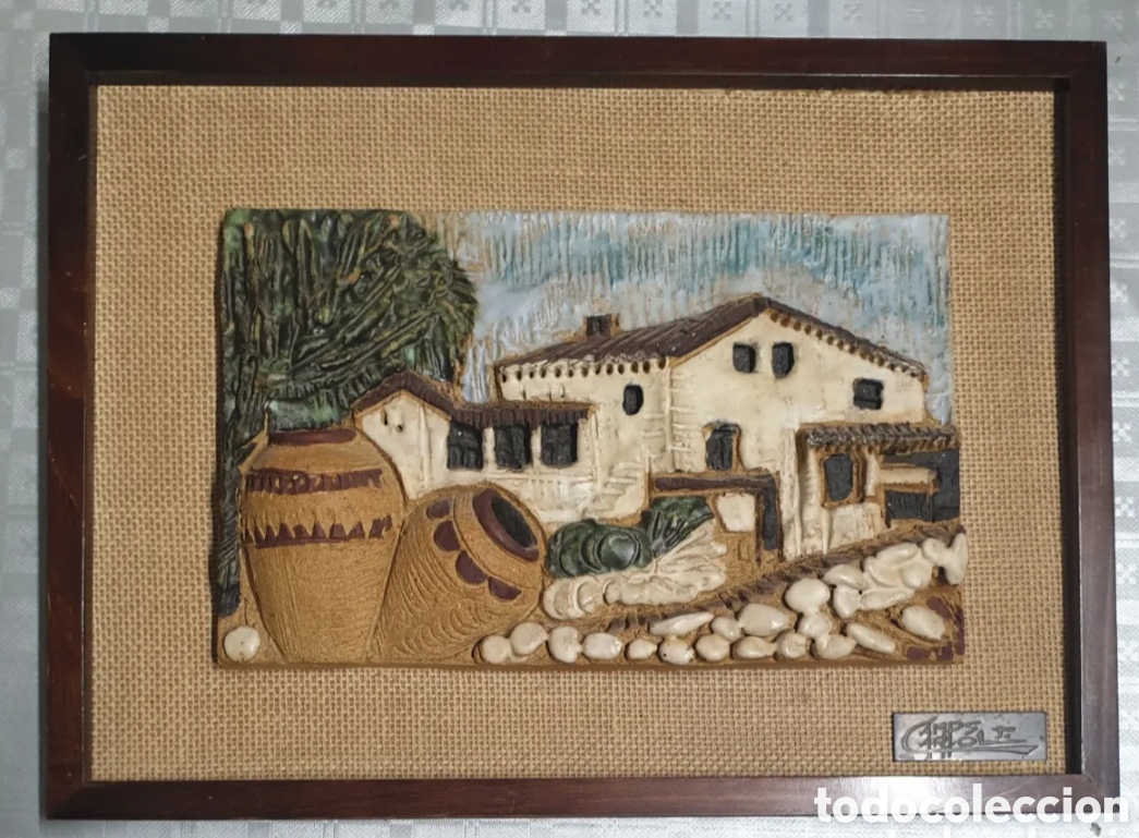 Arte: Escultura montada sobre marc&oacute; de Terracota Policromada de Tony Camps Carol Siglo XX