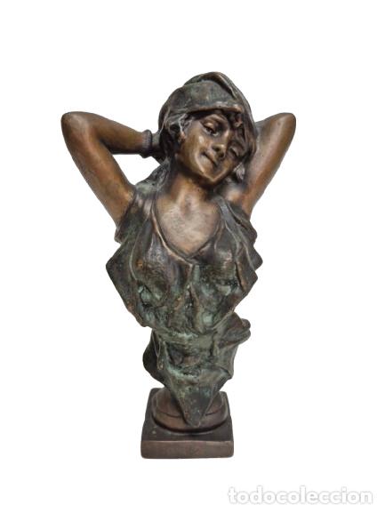 Arte: Escultura de Bronce Art Nouveau - Busto de Mujer Gitana