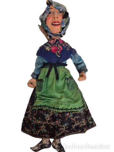Arte: Antiguo T&iacute;tere, Mu&ntilde;eco de Ventr&iacute;locuo Articulado - Marioneta en Madera Policromada y Cart&oacute;n Piedra