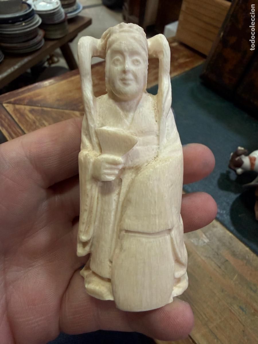 Arte: ANTIGUA ESCULTURA ORIENTAL NETSUKE TALLADO EN HUESO - MEDIDA 10 CM