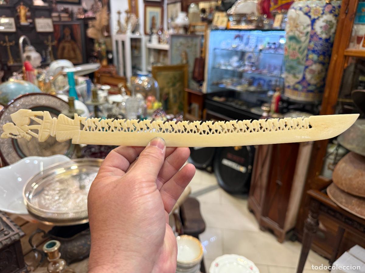 Arte: ABRE CARTAS REALIZADO EN HUESO - MEDIDA 35,5 CM