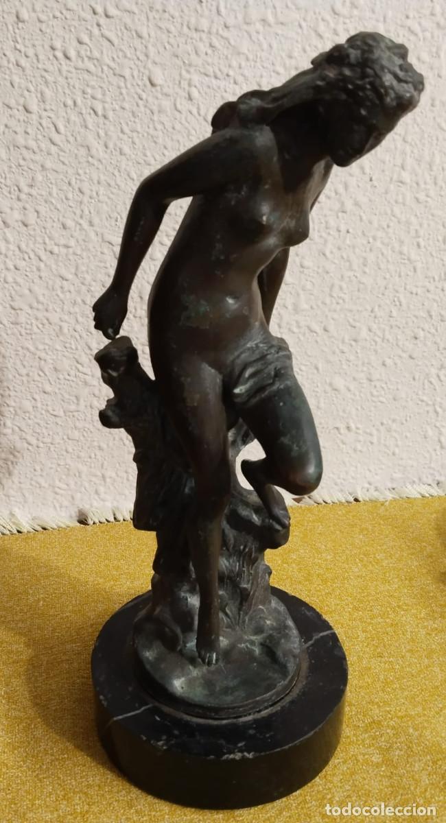 Arte: Escultura femenina en bronce d&rsquo;apr&egrave;s JB Carpeaux &ndash; 27 cm &ndash; base de m&aacute;rmol negro