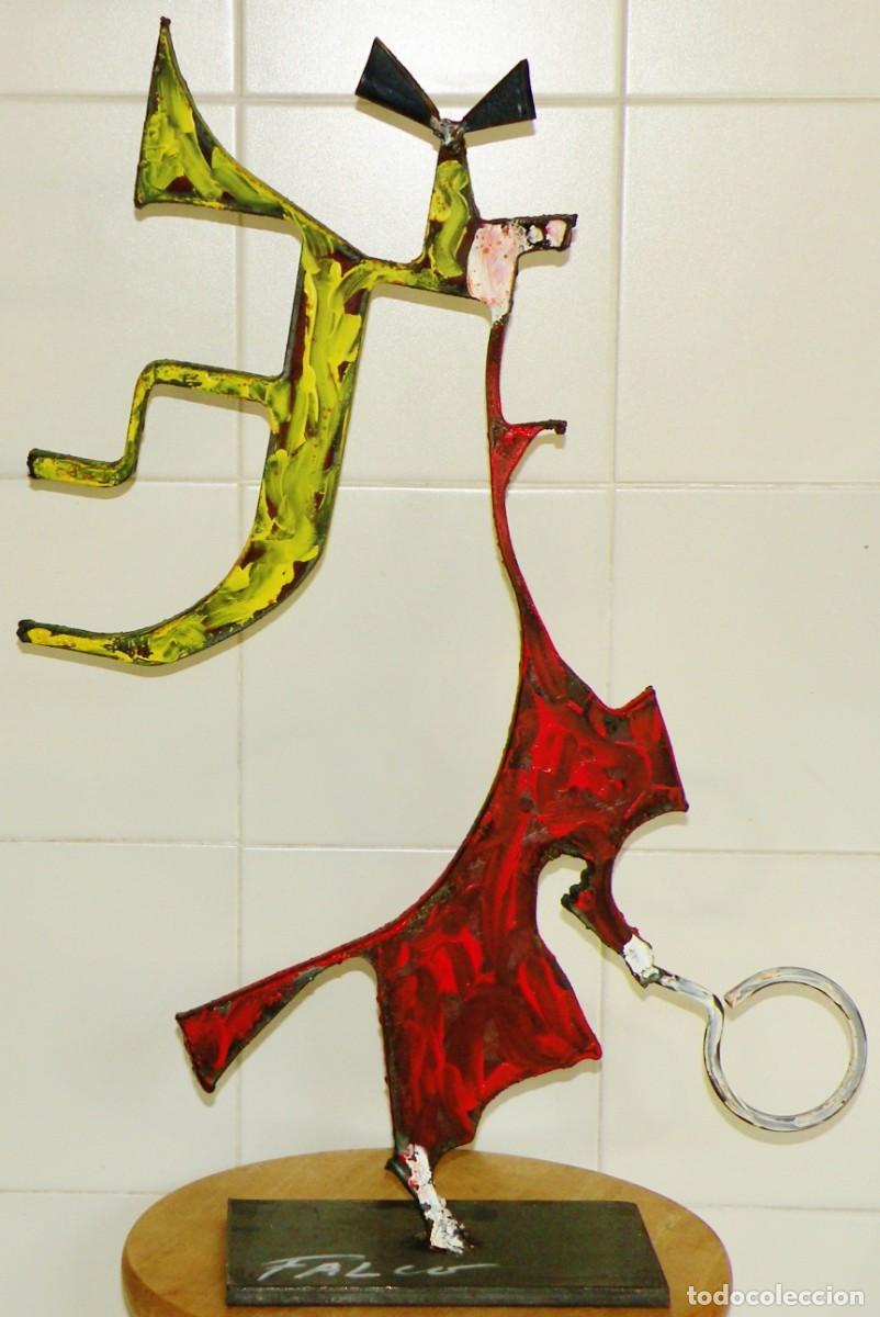 Arte: JOAQUIM FALCO PUJOL - ESCULTURA &rdquo;NI&Ntilde;A CON RAQUETA DE TENIS&rdquo;. PIEZA &Uacute;NICA. COMO NUEVA