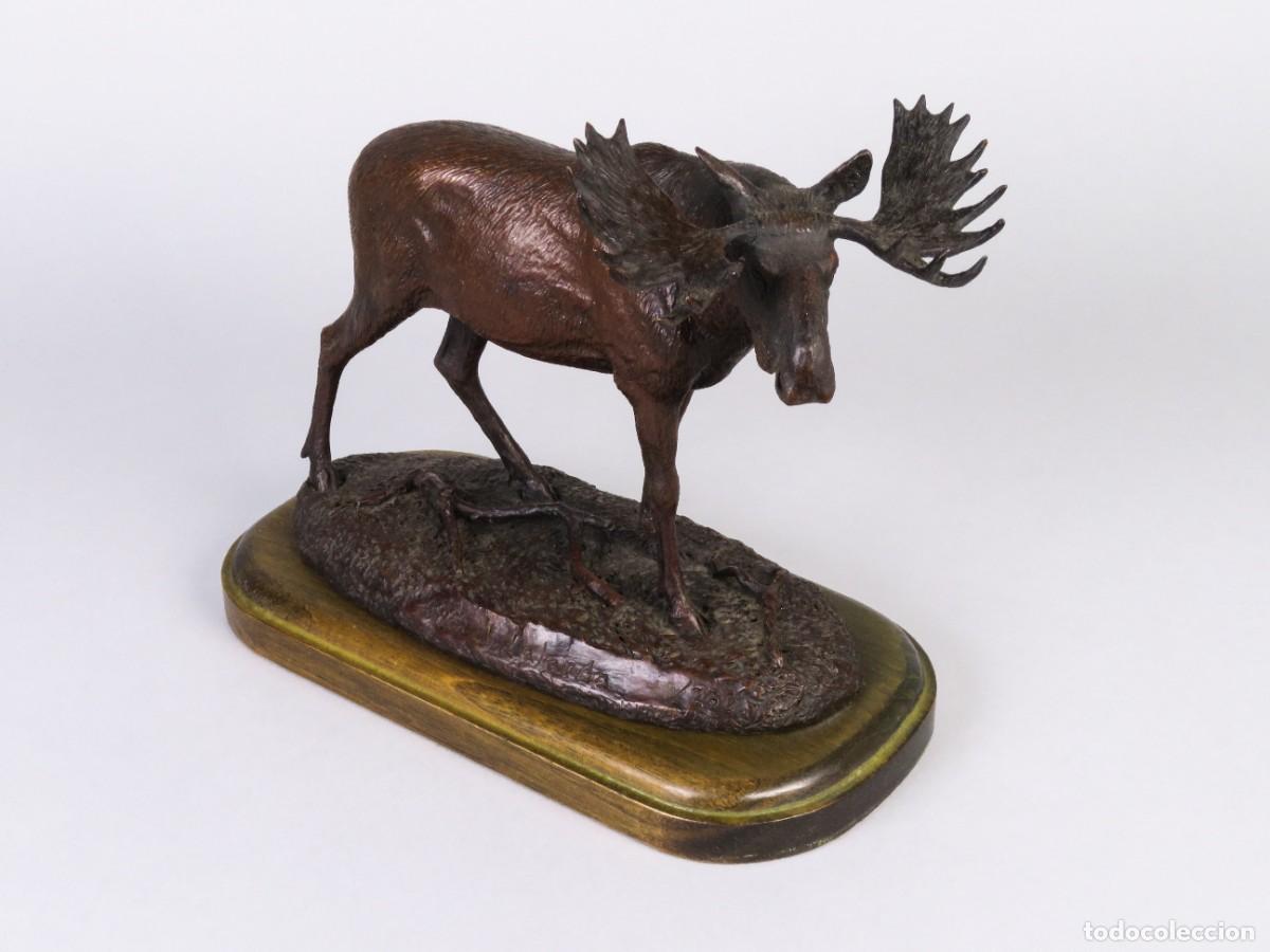 Arte: Escultura Alce bronce peana madera enumerada y firmada Josechu Lalanda 1988