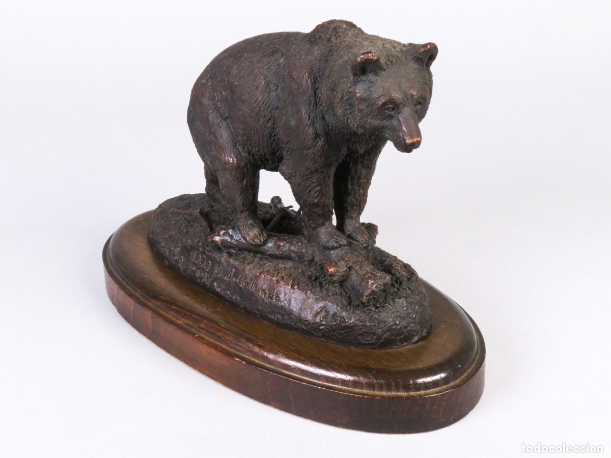 Arte: Escultura oso bronce peana madera numerada y firmada Josechu Lalanda 1990