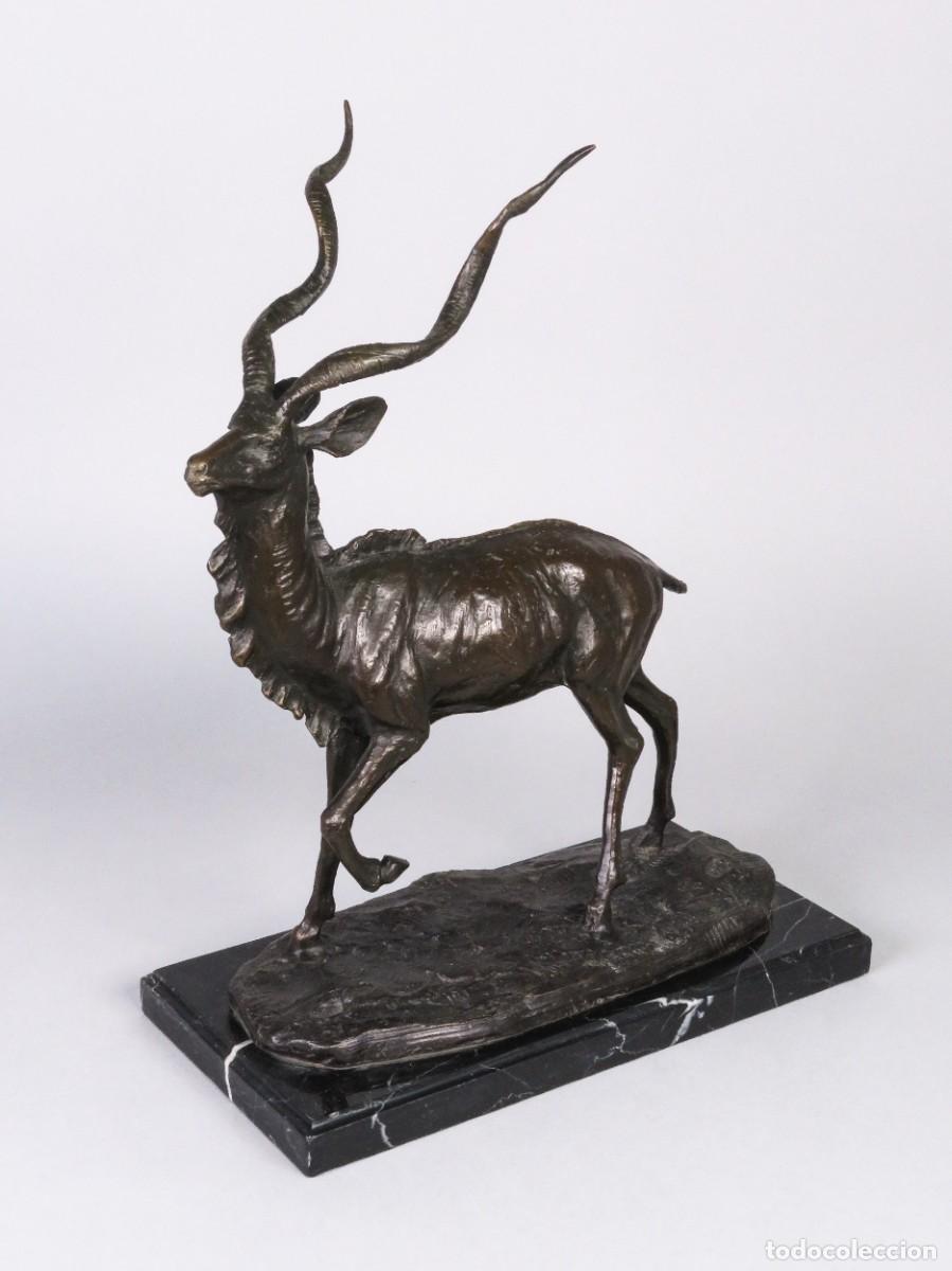 Arte: Escultura Kud&uacute; africano bronce Miguel Fernando L&oacute;pez Milo finales siglo XX