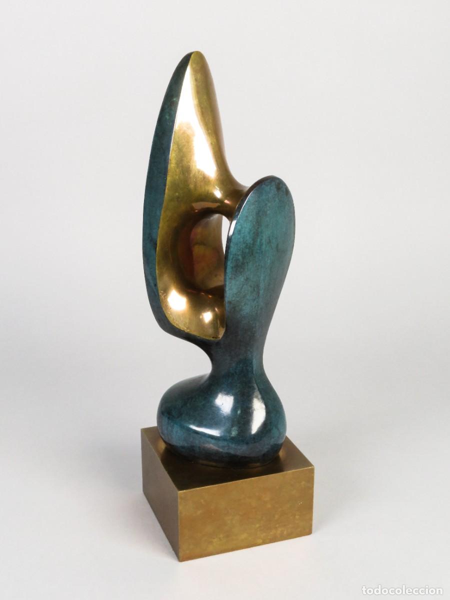 Arte: Escultura F 158 en bronce p&aacute;tina verde y dorado Jos&eacute; Luis Fern&aacute;ndez firmada serie 100 de 100