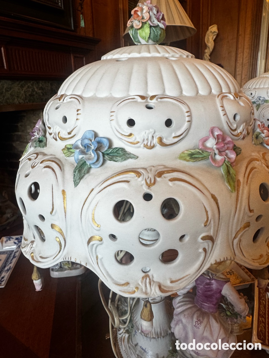 Arte: Dos l&aacute;mparas Capodimonte - Foto 2