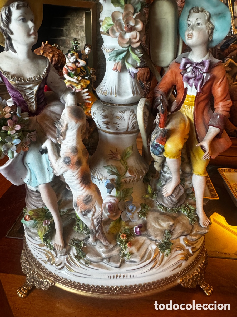 Arte: Dos l&aacute;mparas Capodimonte - Foto 4