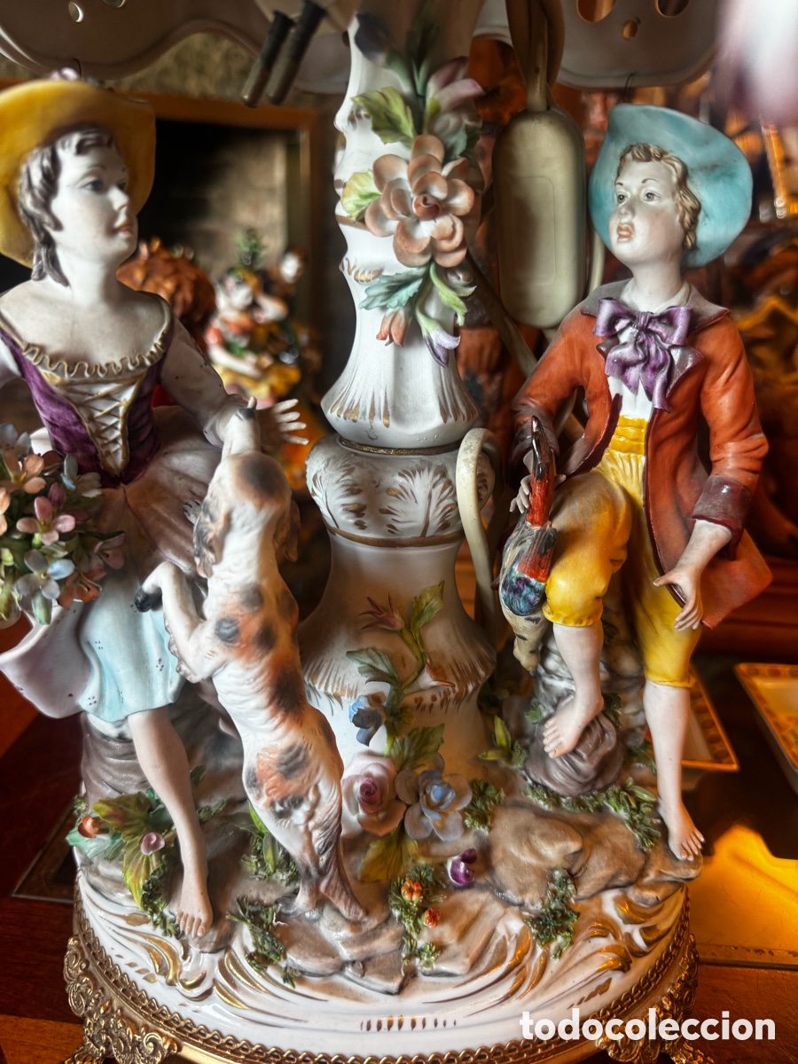 Arte: Dos l&aacute;mparas Capodimonte - Foto 5