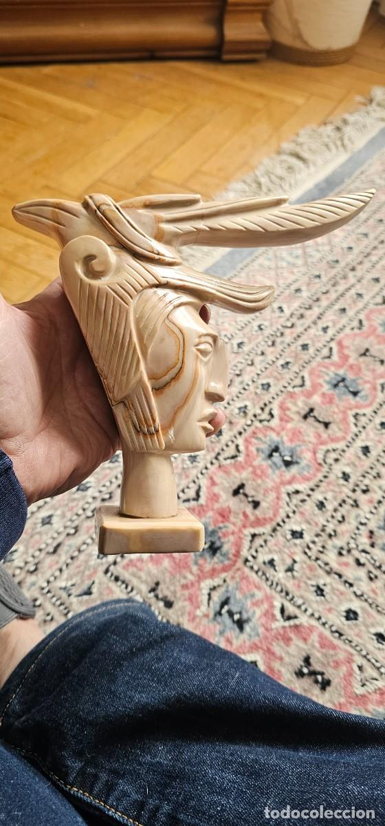 Arte: Espectacular escultura piedra azteca muy tallada