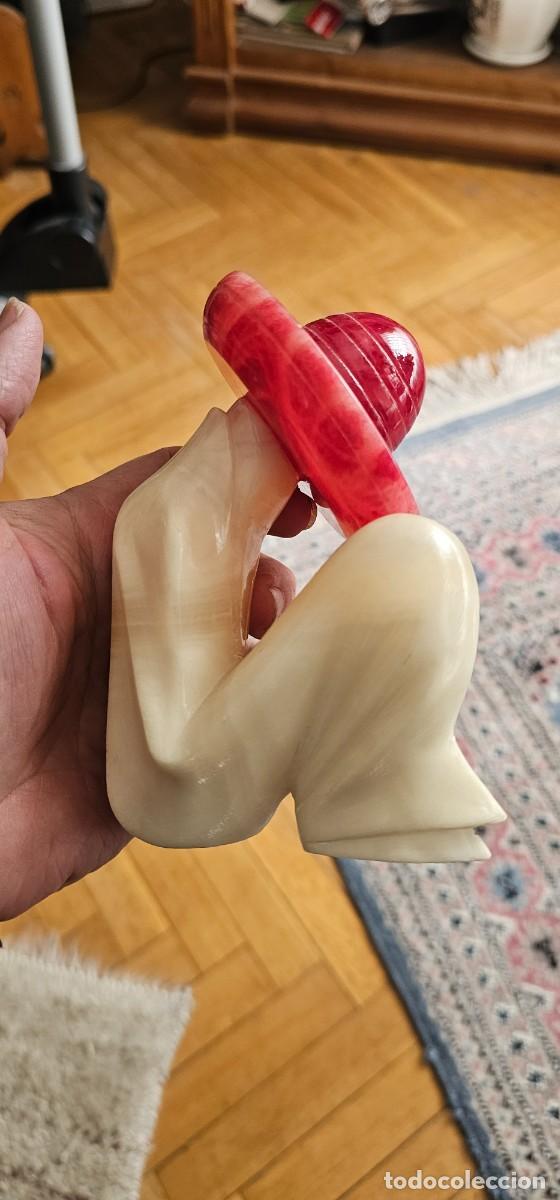 Arte: Preciosa escultura alabastro dos colores Italia