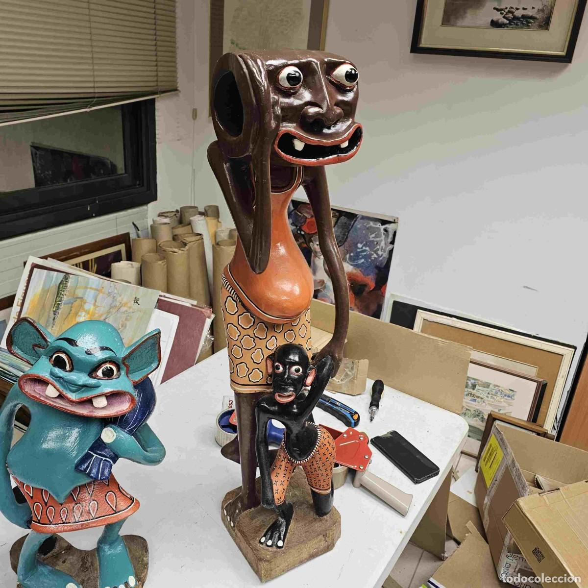 Arte: AGOSTINO MALABA ESCULTURA ORIGINAL TALLADA MADERA