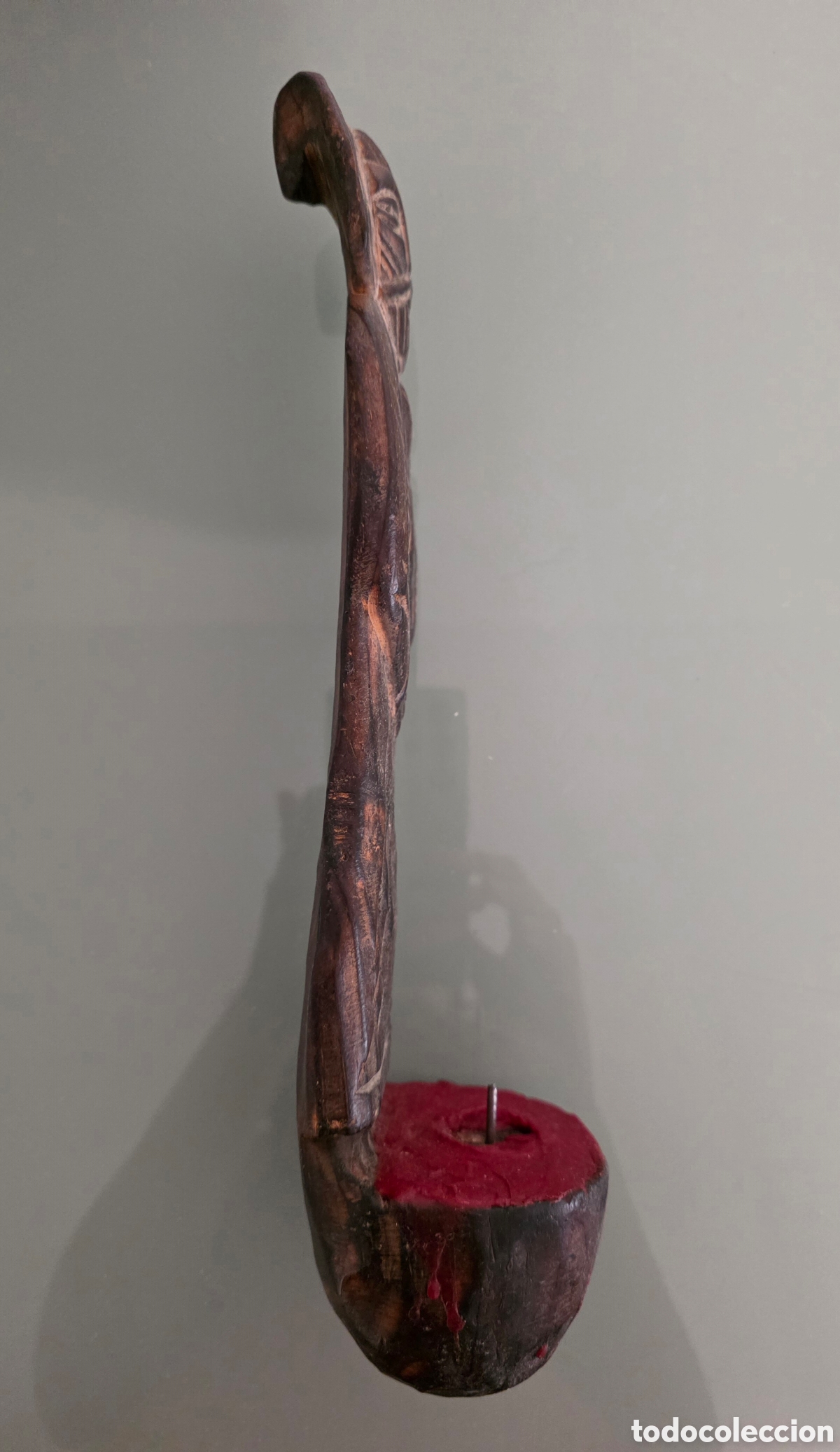 Arte: Talla en madera de Santo con vela - Foto 2