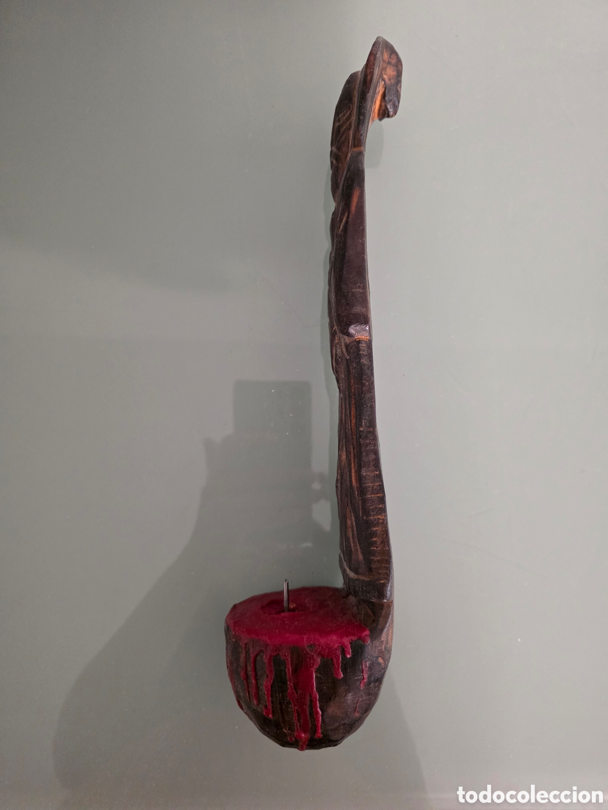 Arte: Talla en madera de Santo con vela - Foto 4