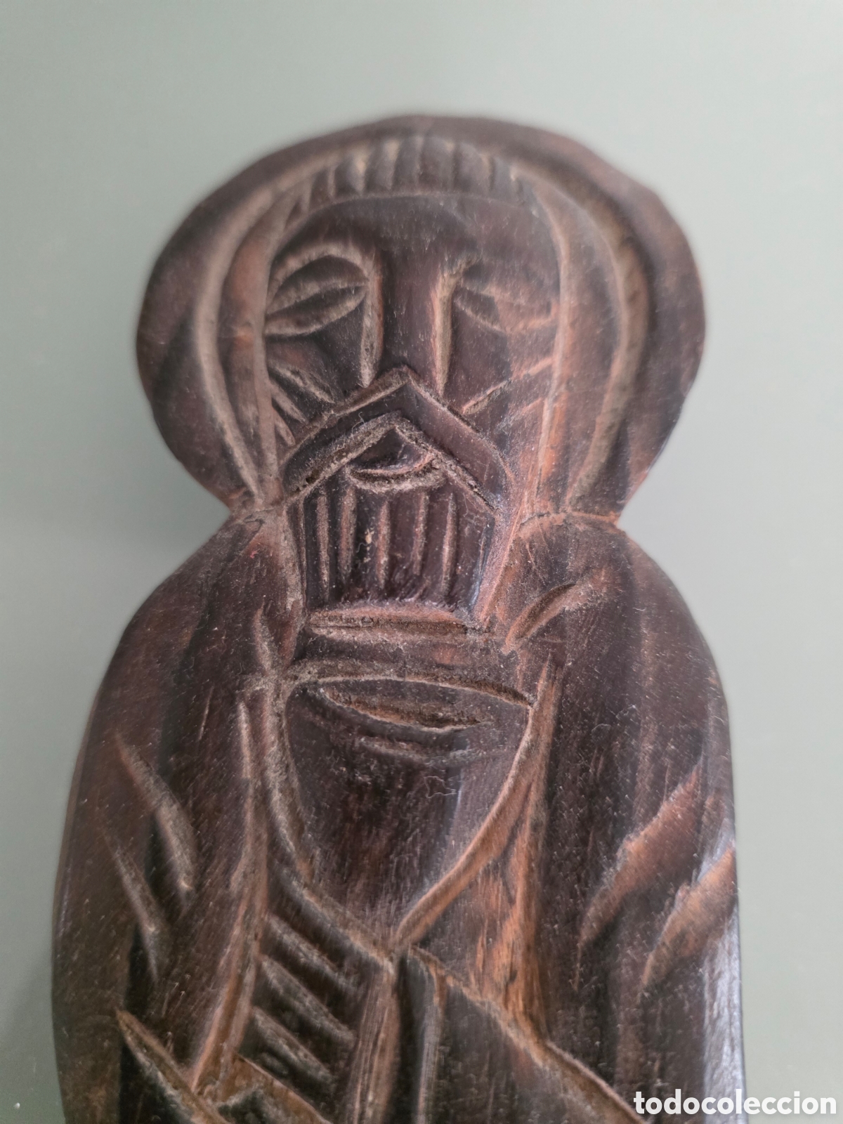Arte: Talla en madera de Santo con vela - Foto 5