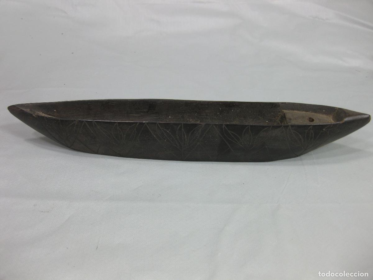 Arte: ANTIGUO BARCA TALLADA DE MADERA DE &Eacute;BANO - Foto 2