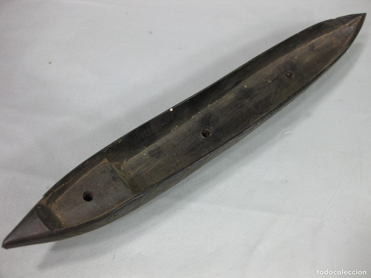 Arte: ANTIGUO BARCA TALLADA DE MADERA DE &Eacute;BANO - Foto 3