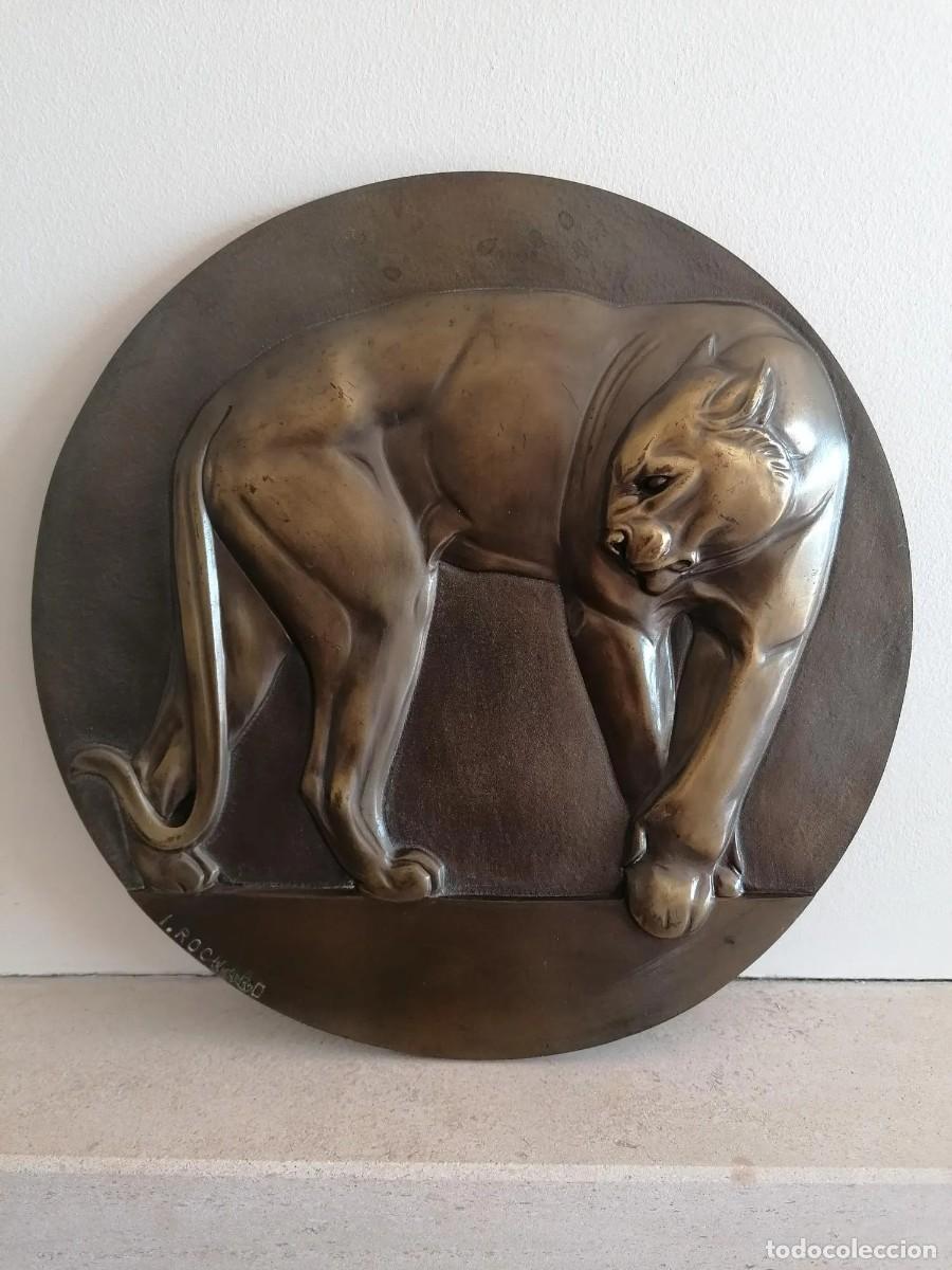 Arte: Placa de bronce Art D&eacute;co &rdquo;Panther&rdquo; de Ir&eacute;n&eacute;e Rochard (1906-1984) a&ntilde;o ca 1930