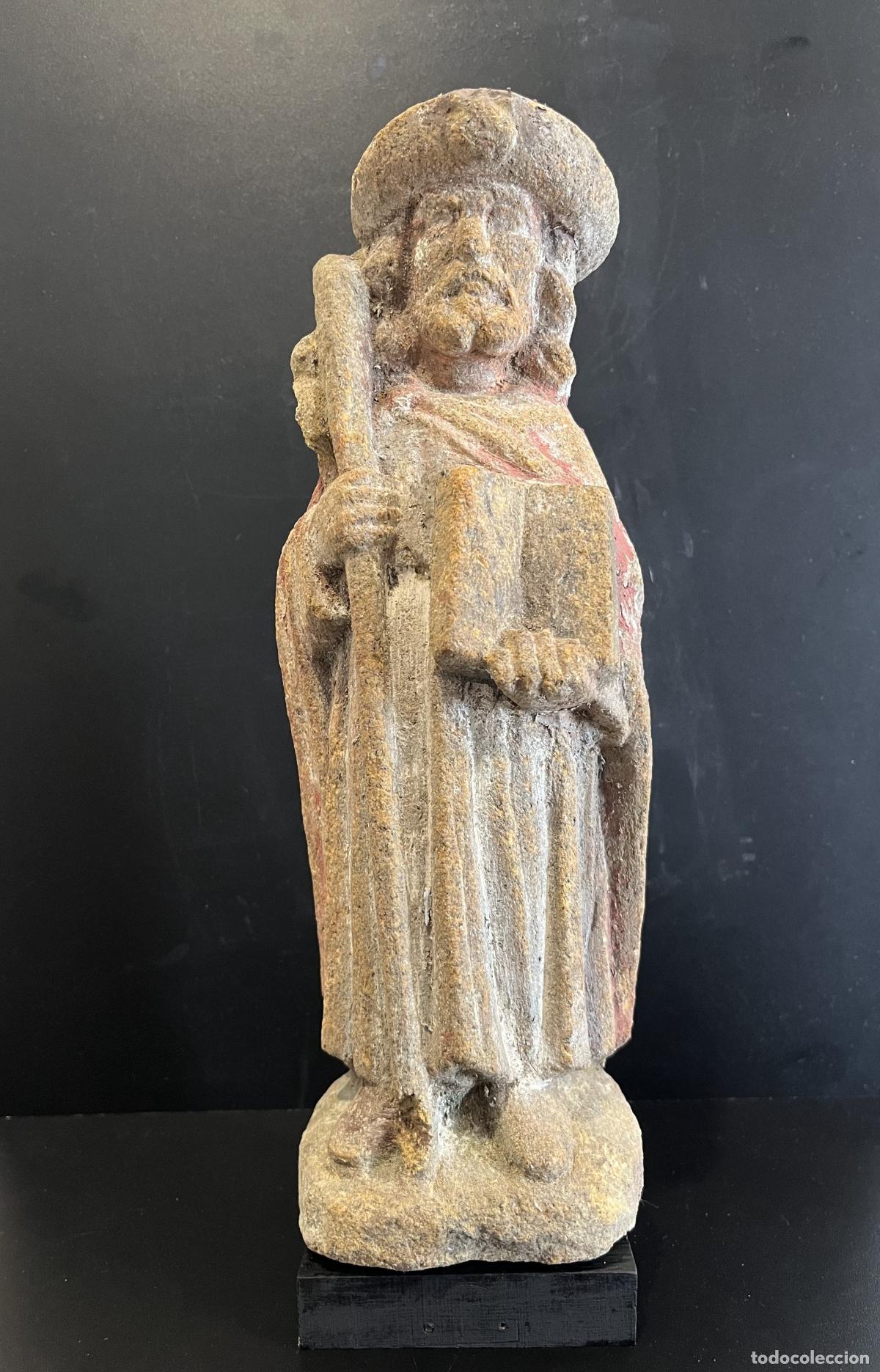 Arte: Santiago apostol, piedra esculpida, g&oacute;tico tard&iacute;o.