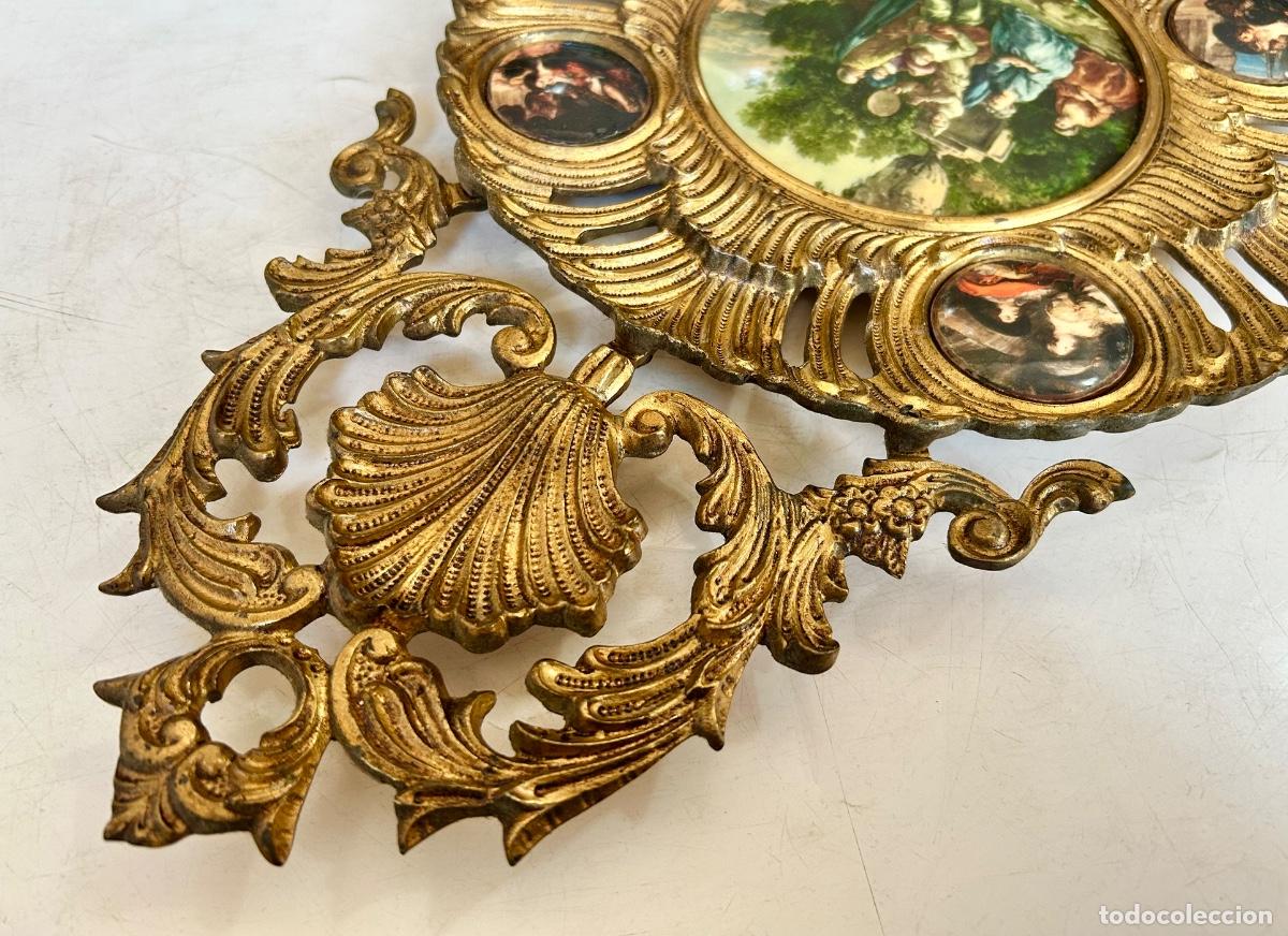 Arte: PRECIOSA CORNUCOPIA BRONCE ESTILO ROCOCO-40 CMS-MARCO PARED - Foto 8