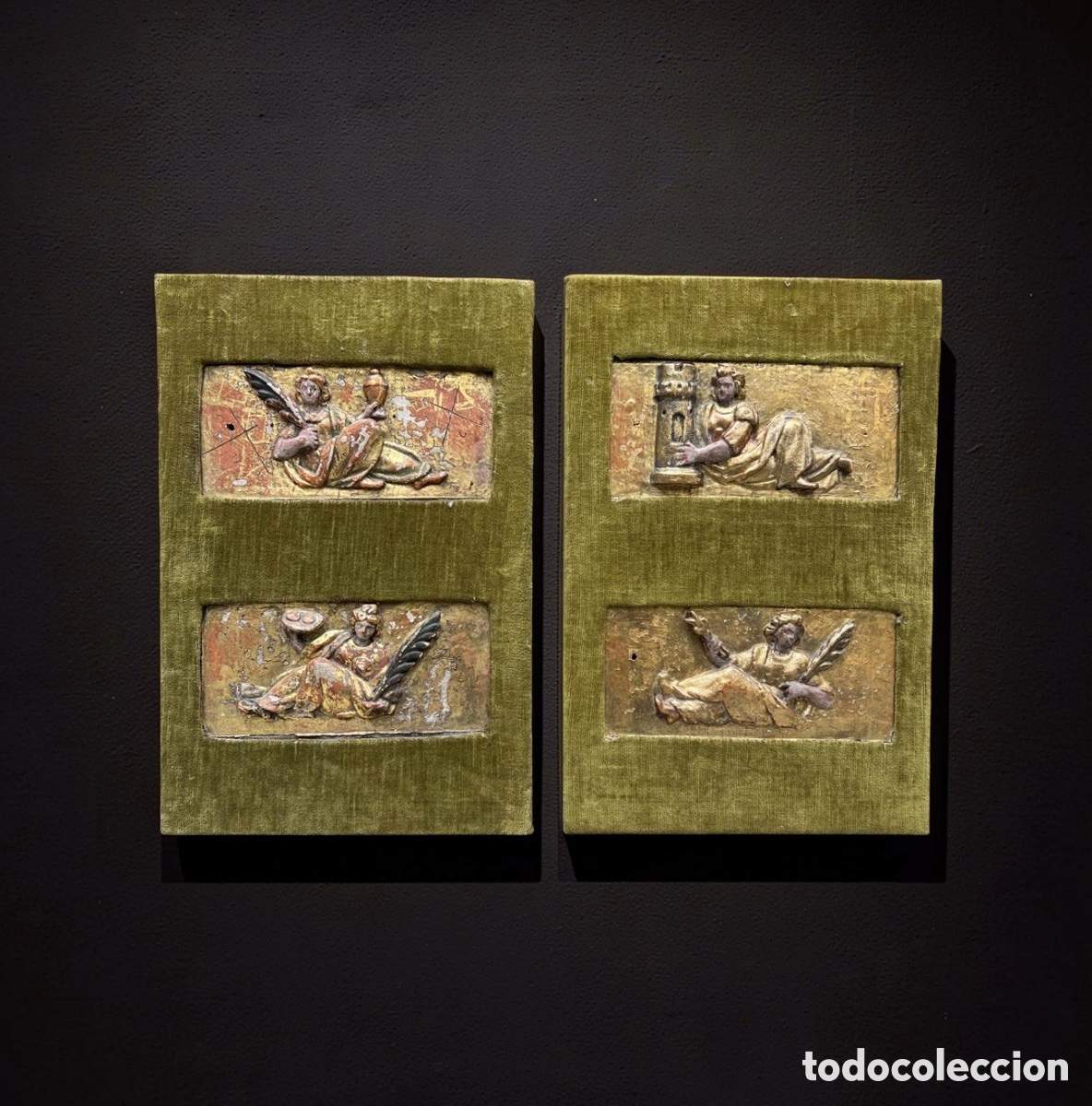 Arte: PAREJA DE RELIEVES DE SANTAS (SANTA BARBARA, SANTA &Aacute;GUEDA, SANTA APOLONIA)