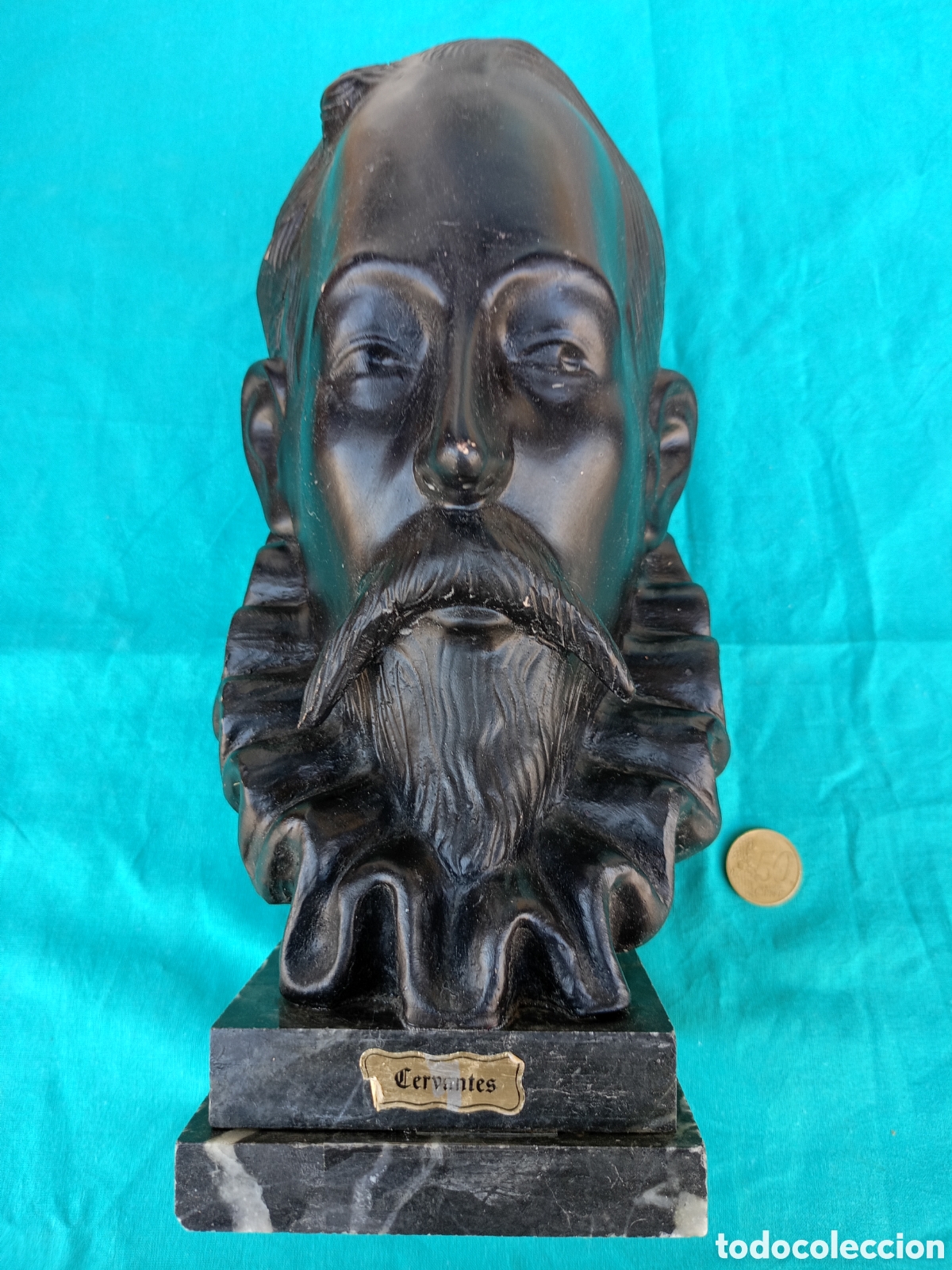 Arte: GRAN ESCULTURA BUSTO MIGUEL DE CERVANTES.