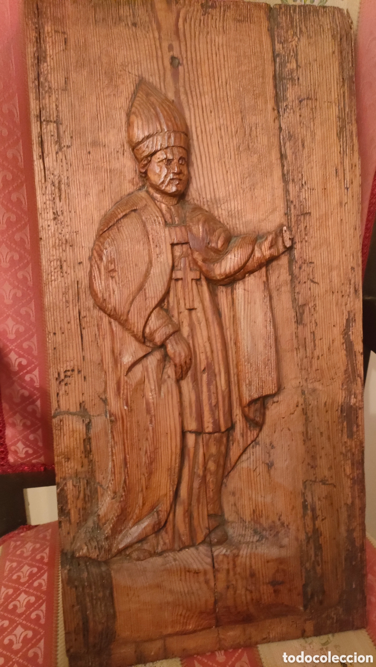 Arte: PANEL MADERA RETABLO XVIII. SANTO OBISPO