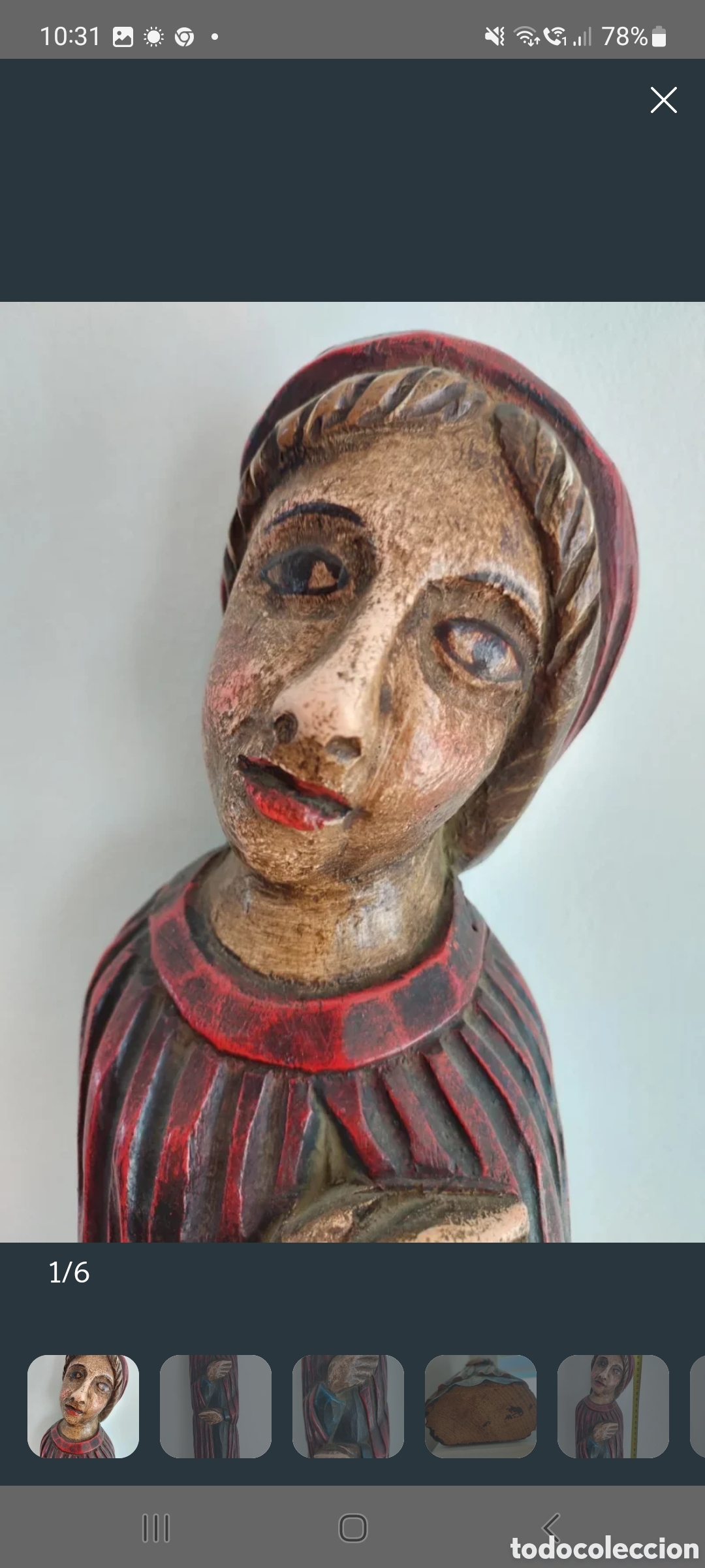Arte: Antigua talla de madera