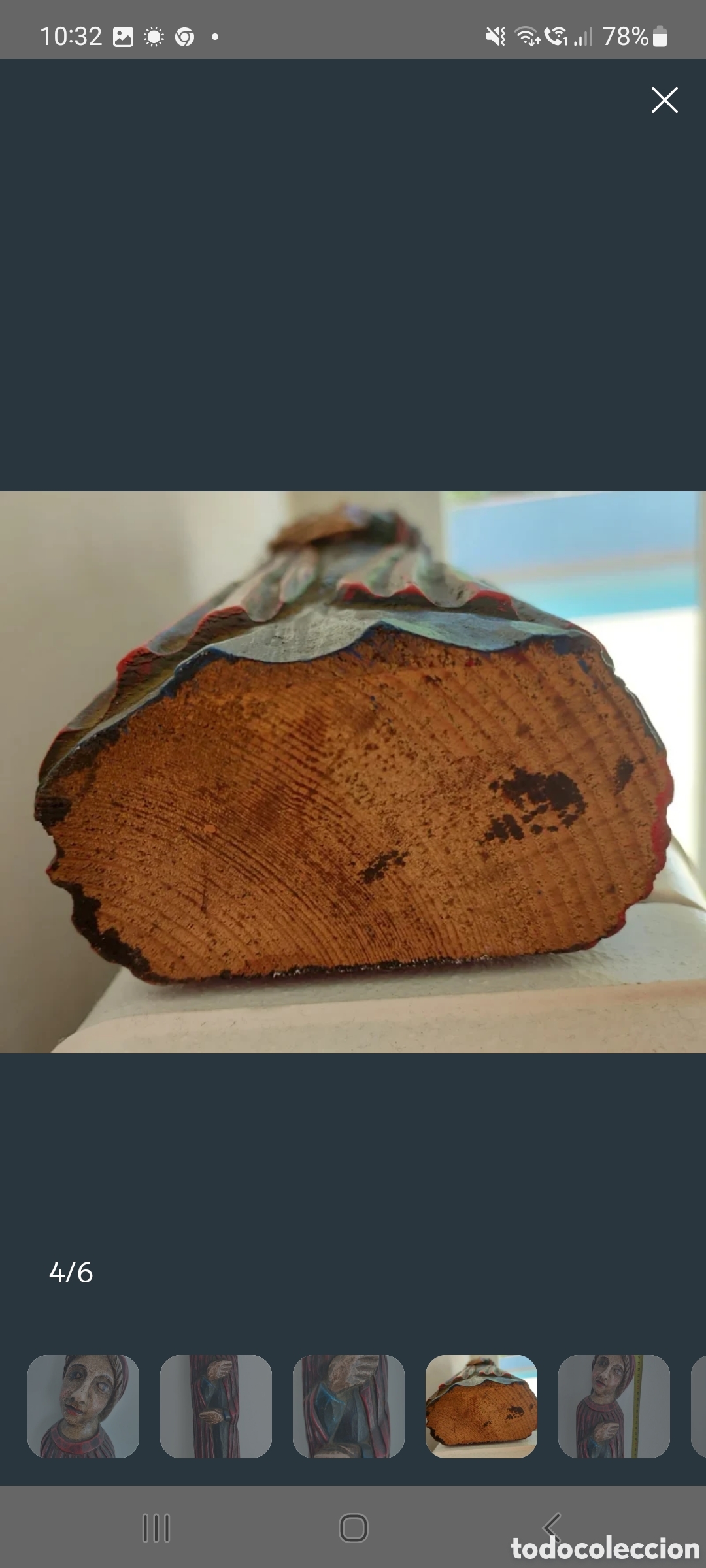 Arte: Antigua talla de madera - Foto 3
