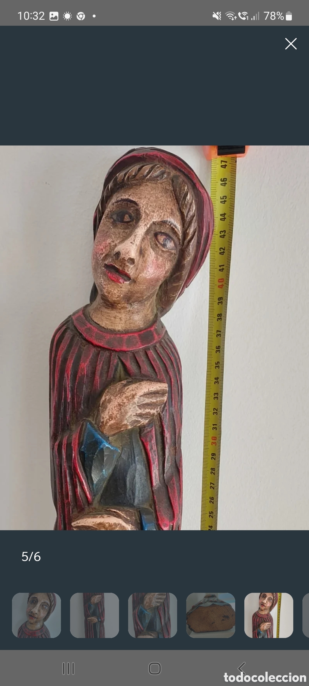 Arte: Antigua talla de madera - Foto 5