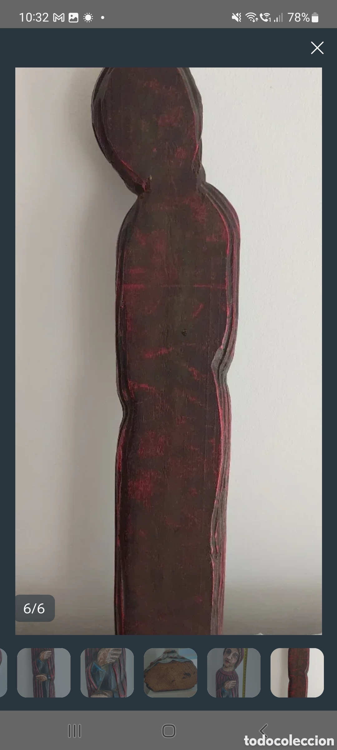 Arte: Antigua talla de madera - Foto 4